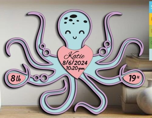 letrero-de-anuncio-de-nacimiento-de-bebe-pulpo-creativo-digital Letrero De Anuncio De Nacimiento De Bebe Pulpo Creativo Digital